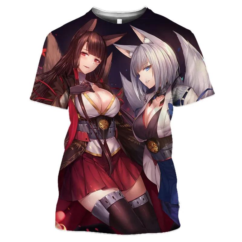 Azur Lane T-Shirts Anime Game Beach Sexy Girls 3D Printed Streetwear Men Women O-Neck Oversized T Shirt Harajuku Kids Tees Tops