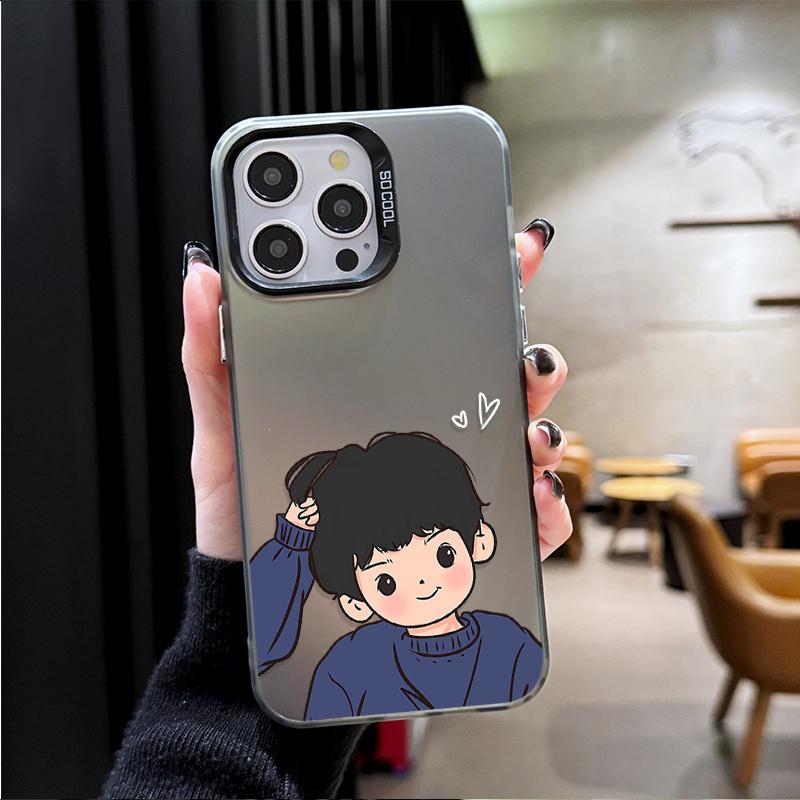 Lovely Couple Couple Phone Case For iPhone 17 Air 16e 15 14 13 12 11 Pro Max Plus Mini SE Anti Fall Matte Back Cover