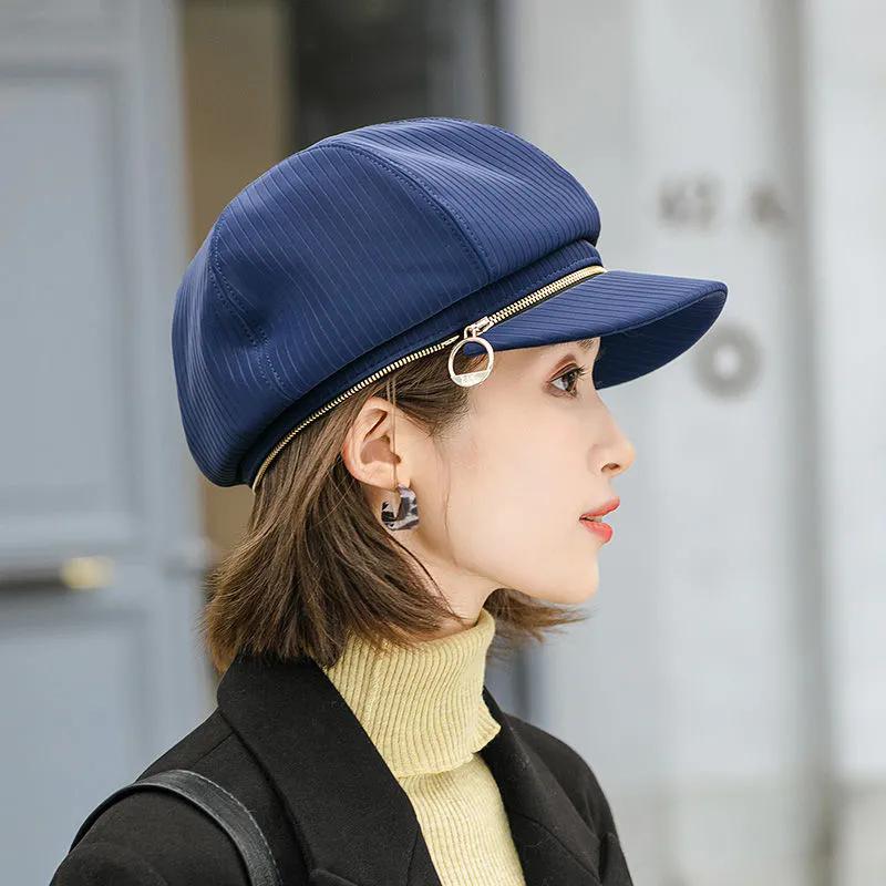 WTEMPO Solid Color Windproof Cold-proof Retro Elegant Warm Thicke Hats Women's Autumn Winter Casual Versatile Hats