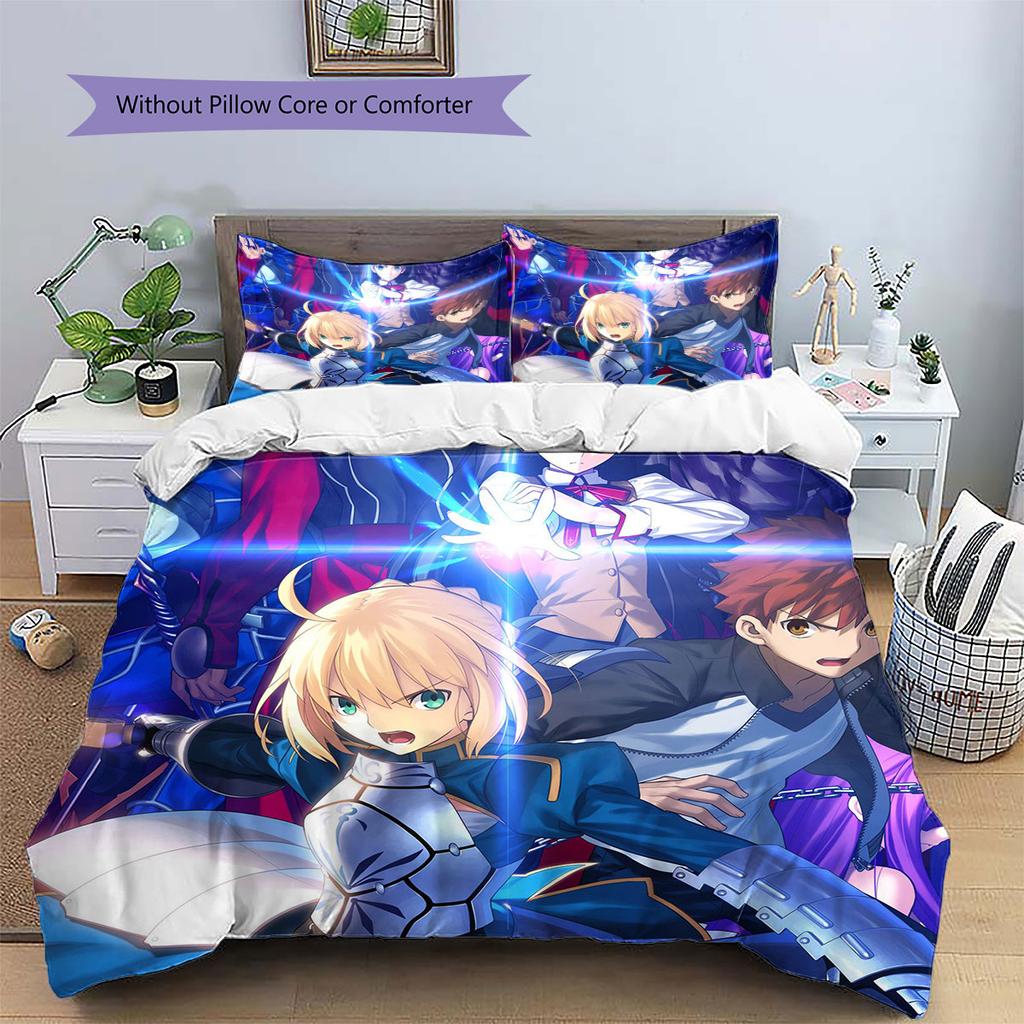 Fate Pattern Bedding Quilt Set Quilt Cover Pillowcase Home Decoration Birthday Gift (1 * duvet cover + 2 * pillowcase, without core)