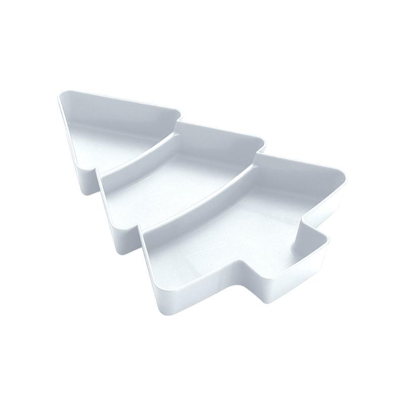 Holiday Party Serving Dish Plastic Christmas Tree Candy Tray With 6 Section for Snacks and Nut