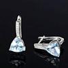Elegant Women Faux Sapphire Rhinestone Inlaid Drop Huggie Earrings Eardrops