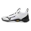 Mizuno Wave Momentum 2 Tissu Cuir Synthétique Antidérapant Durable Respirant Coupe Basse Chaussures d'Entraînement Baskets Homme Noir Blanc V1GA211209
