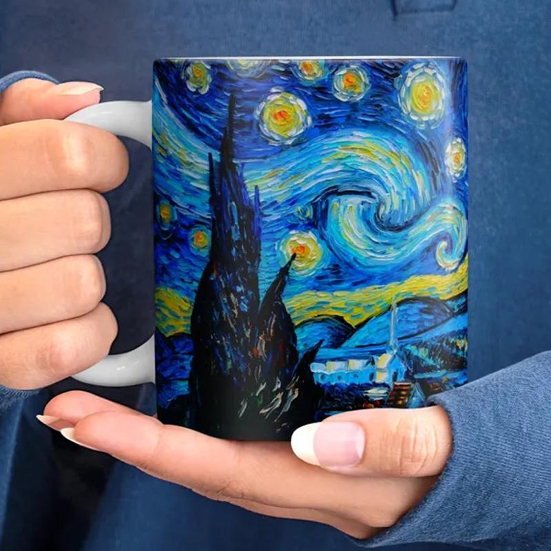 The Starry Night mugs 11oz Ceramic Van gogh's works Mug Painting lovers friends Birthday Gift Coffee Cup
