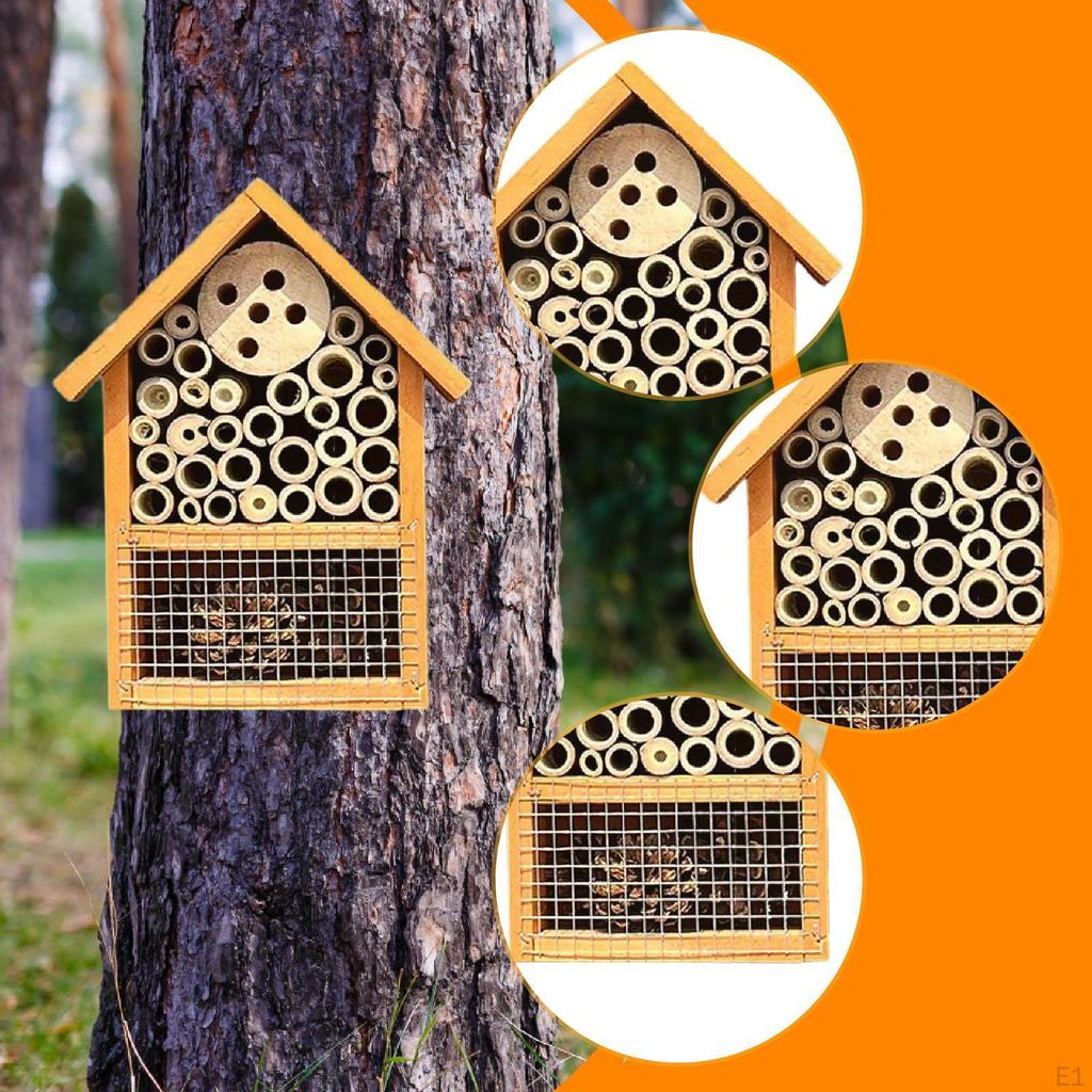 Domek dla pszczół do siedliska ogrodowego z hotelem dla motyli i wiszącym designem