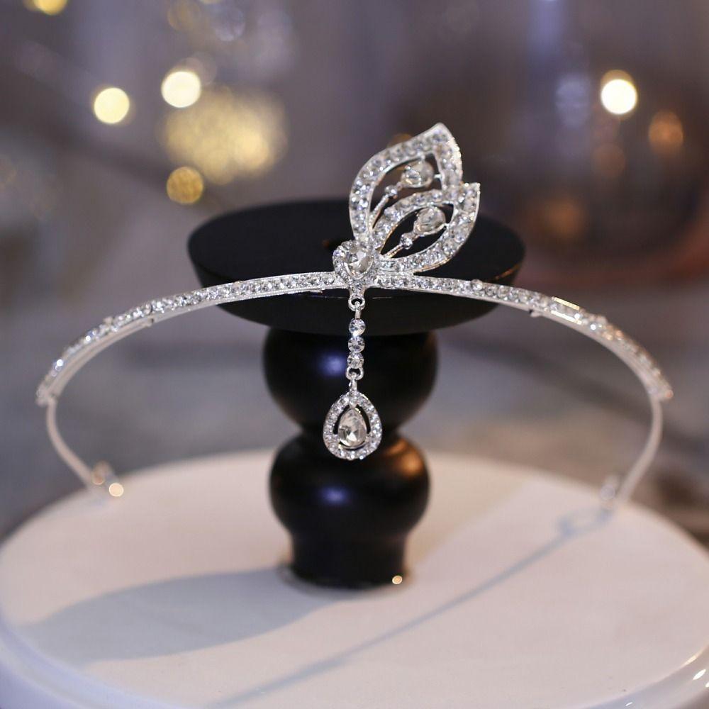 

Flower Baroque Crystal Tiara Hollow Wings Princess Hair Hoop Ladies/Girls/Bride