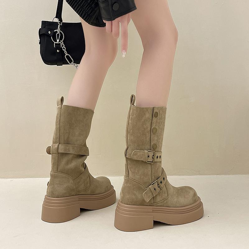 French explosion thick-soled British style heightening Martin boots women's summer Korean version fashion thin explosion short boots children