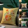 Painting Cup of Flowers Pillow Case Comfort Sofa Bed Silky elegant Invisible zipper Decorative cushion cover