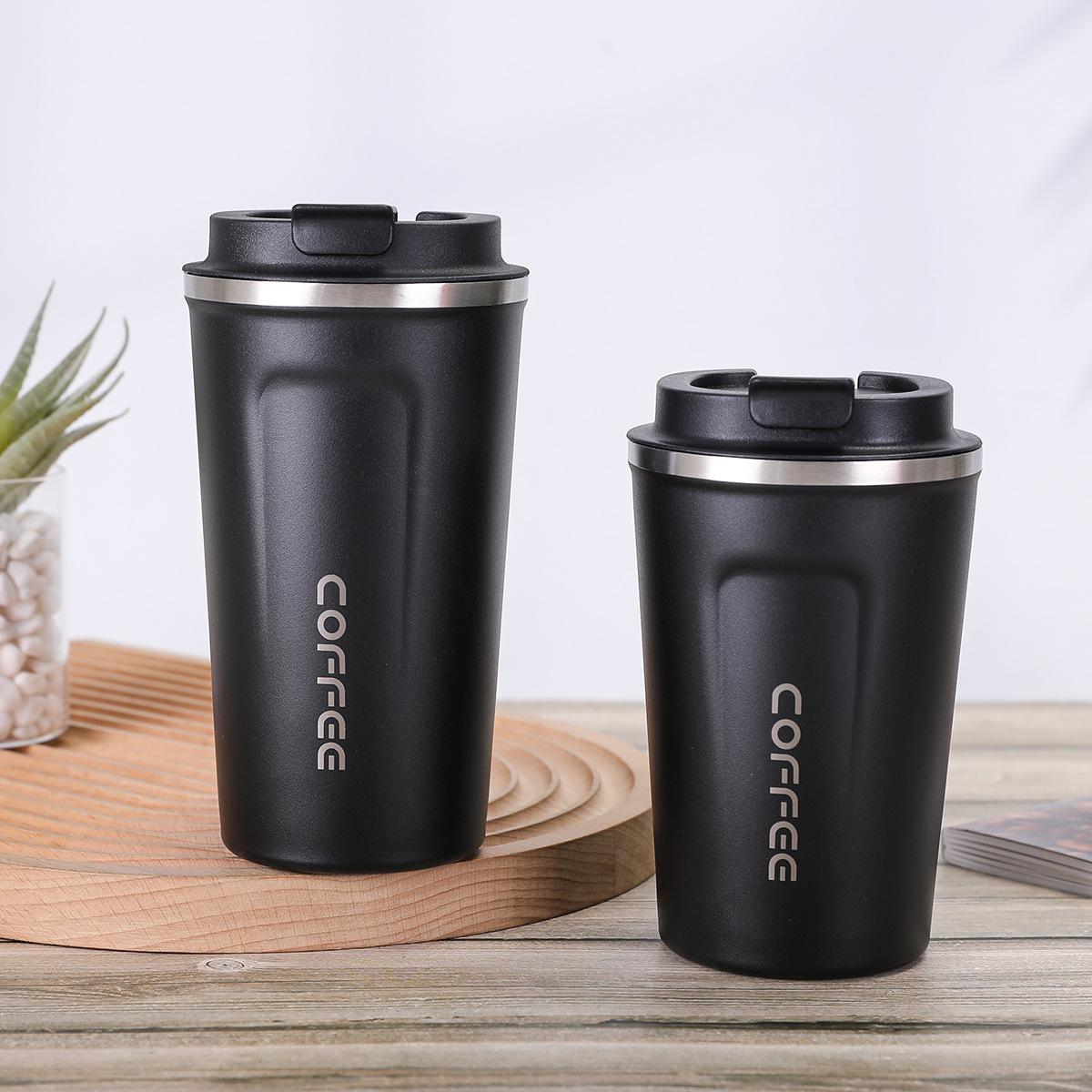 Vacuum Insulated Coffee Insulated - Double-Wall Stainless Steel Leakproof Insulated Flask, 304 Grade Reusable Travel Mug 380ml