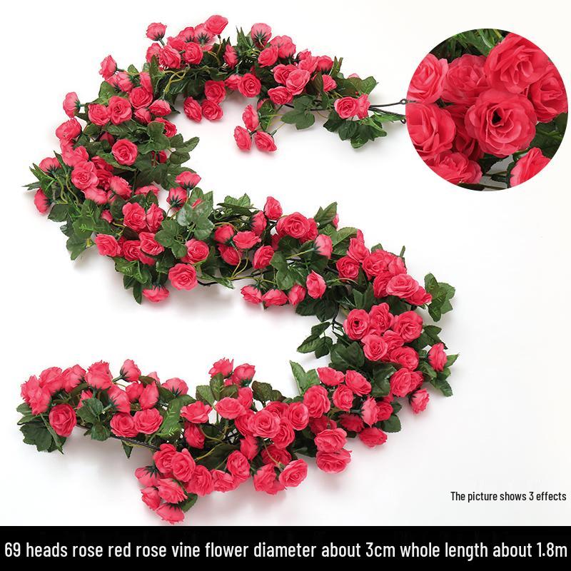 Artificial Rattan Vines for Pipe and Ceiling Decoration - Fake Green Leaves