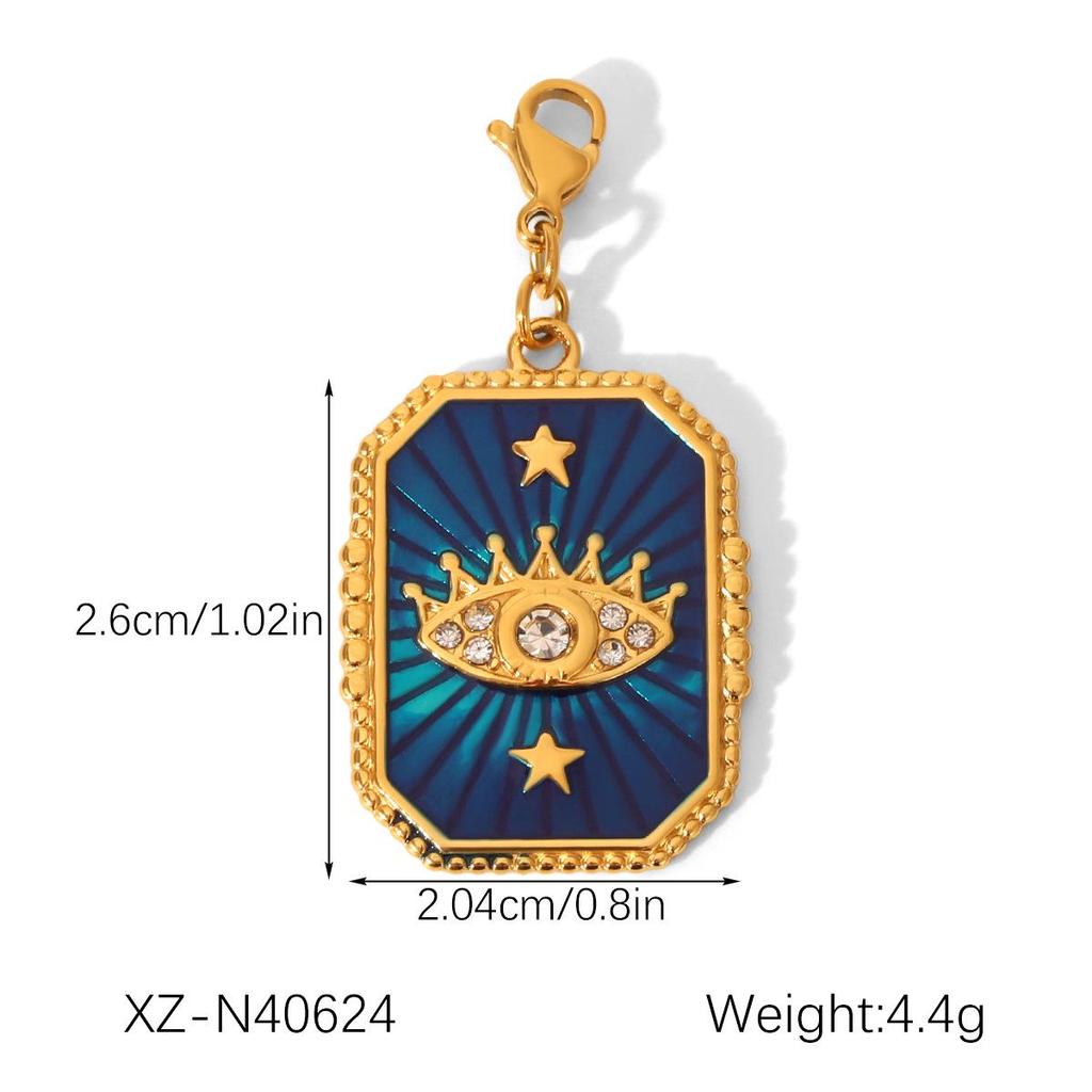 European-American Stainless Steel Tarot Card Pendant - Versatile, Non-Fading, DIY Jewelry Accessory for Women