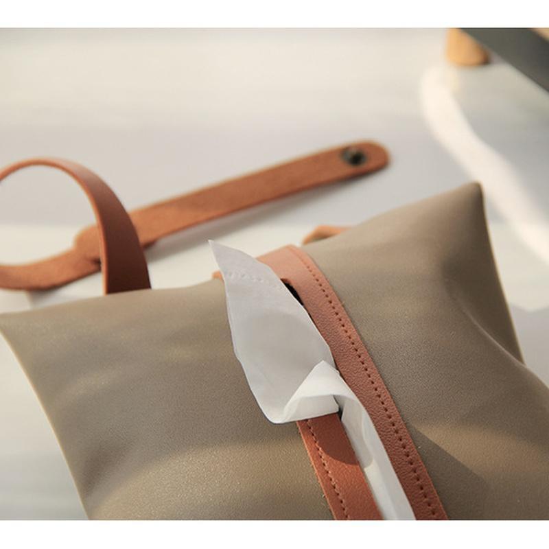 Housse de mouchoirs simple pour voiture, sac en papier à suspendre, décoration de la maison, housse de mouchoirs en cuir
