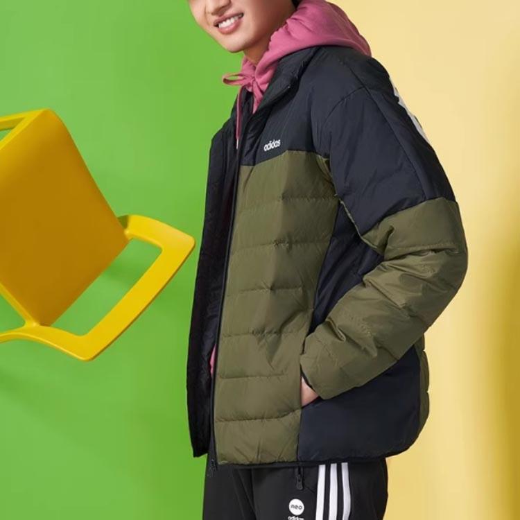 adidas Neo Alphabet Logo Duck Down Sports Jacket Men Jackets Dark-Olive-Green H45233