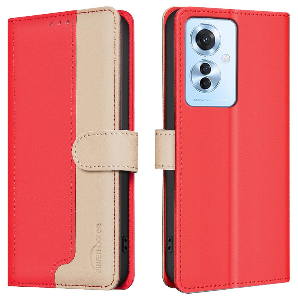 For Oppo Reno11 F 5G Case Splicing Color PU Leather Phone Cover