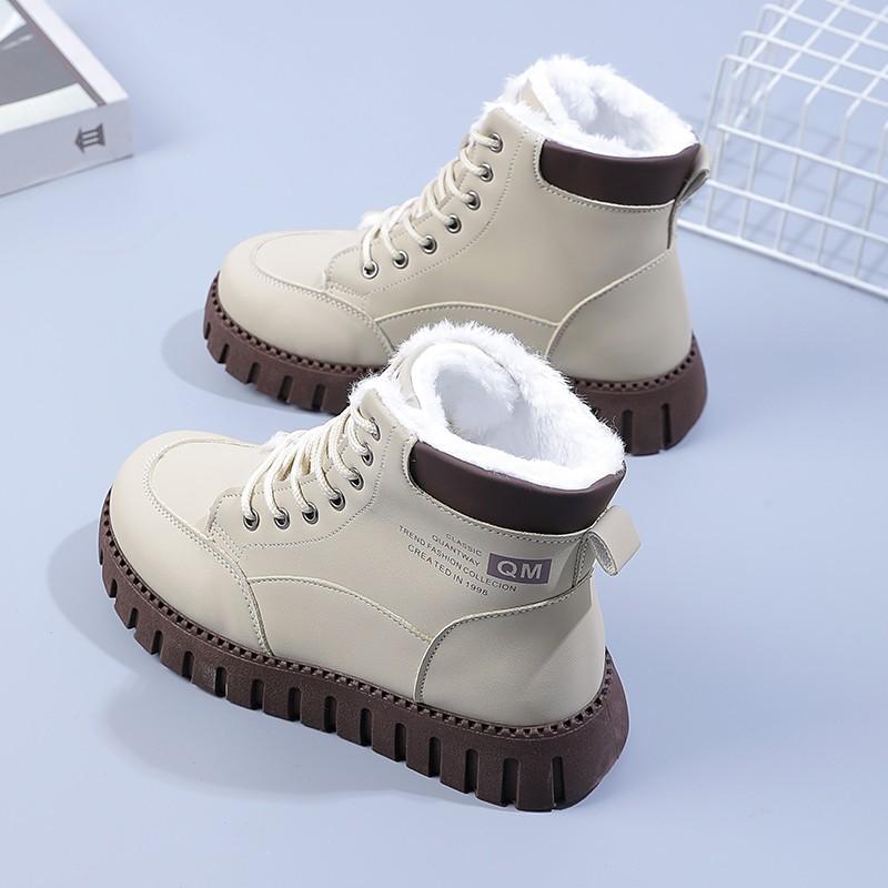 Thick-fur-lined High-top Boots, Cotton Shoes, Thick-soled Short Boots, Snow Boots for Women
