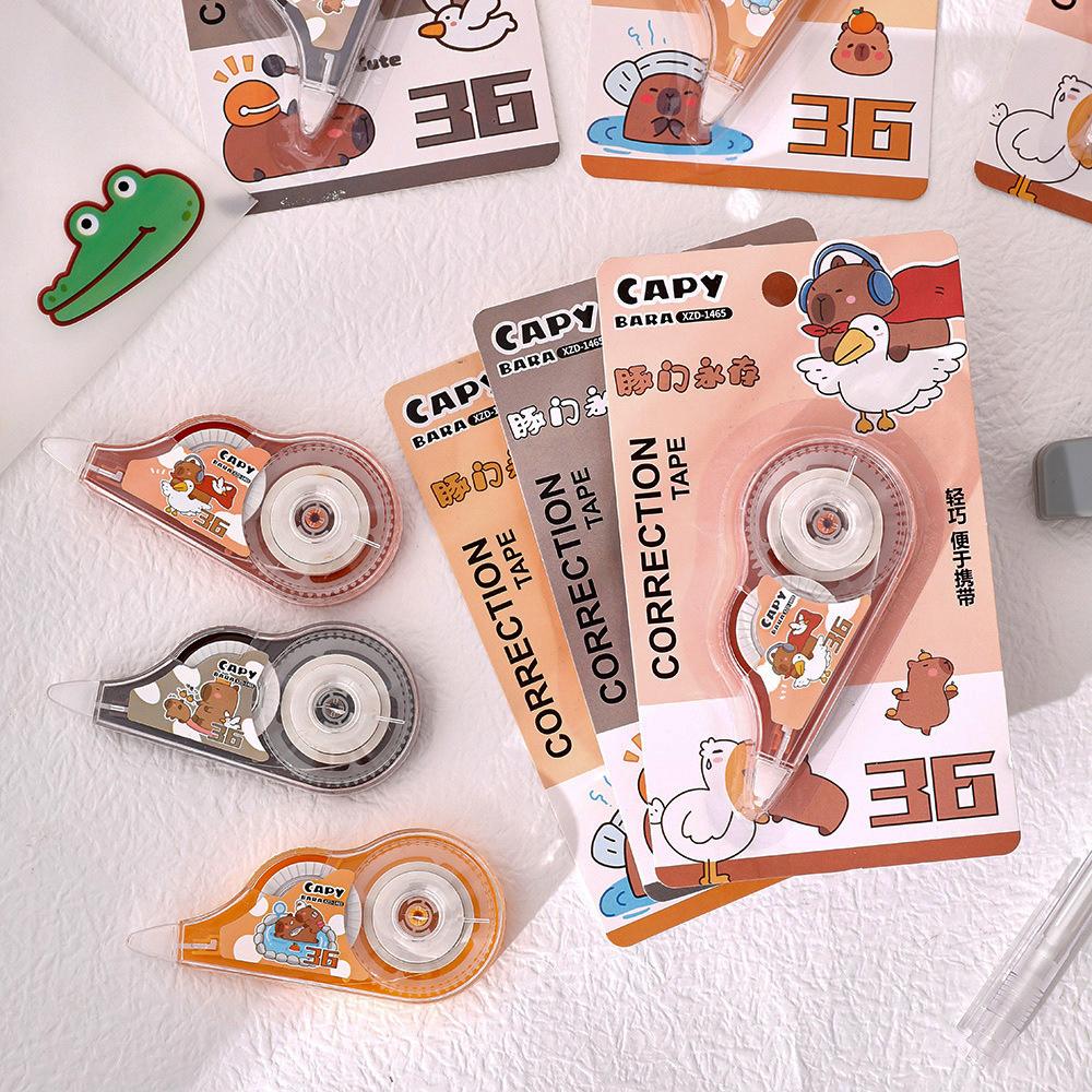 1 Piece Mini Cartoon Capybara Large Capacity Correction Tape Tools School Office Corrector Stationery Supplies