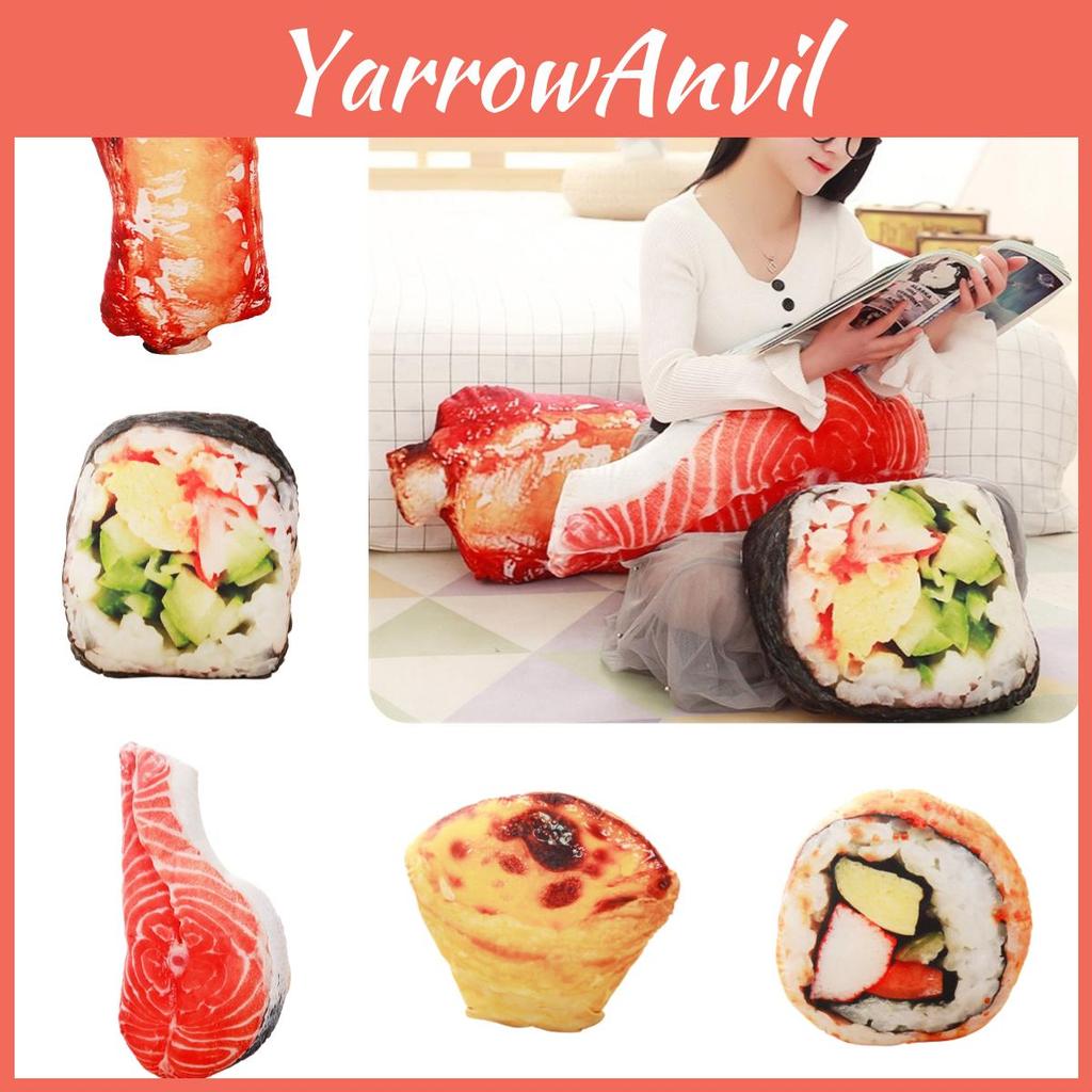 Cute Cartoon Style Sushi Egg Tart Plush Pillow Perfect Christmas Gift