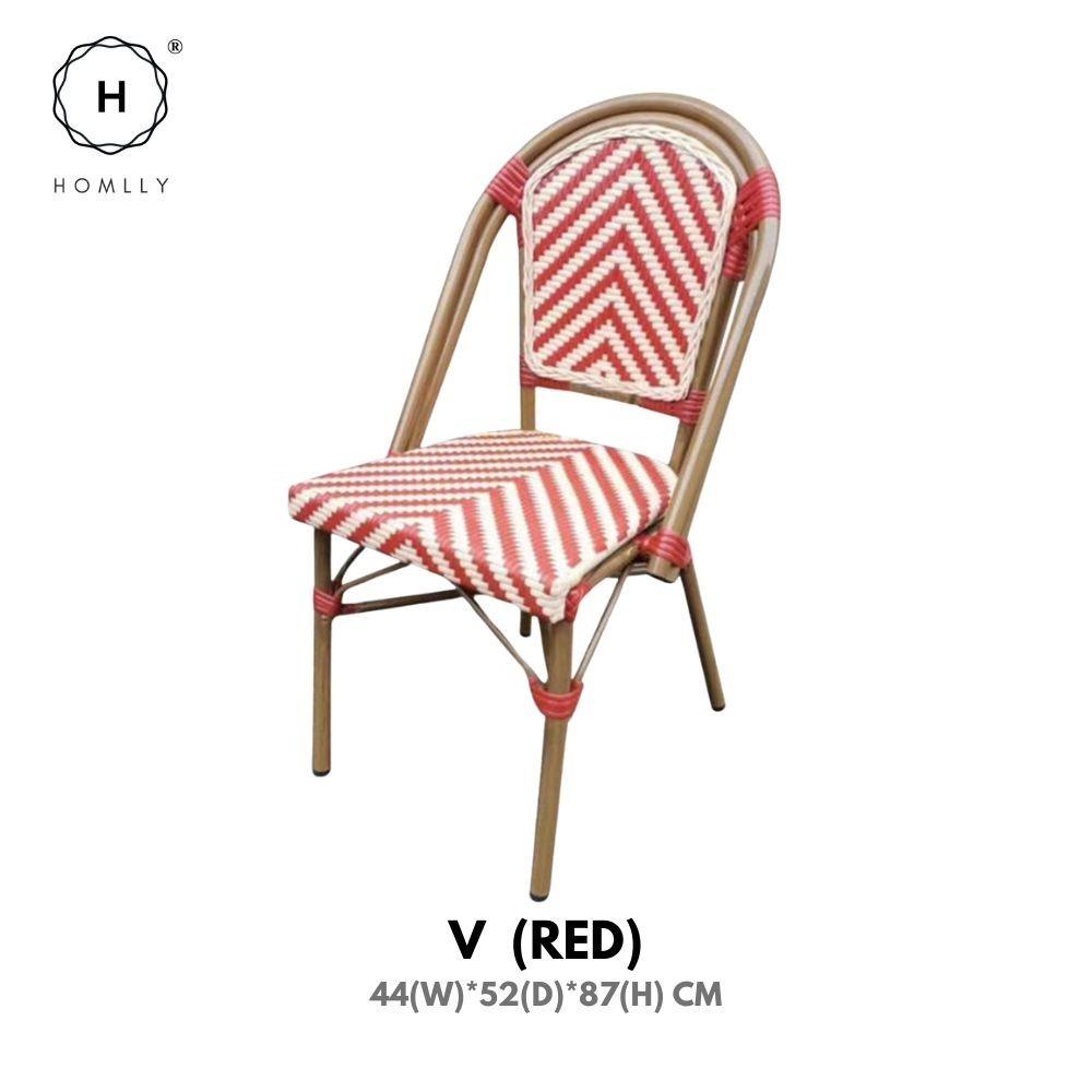 Homlly Francois French Rattan Outdoor Bistro Dining Patio Balcony Chair (X2PCS)