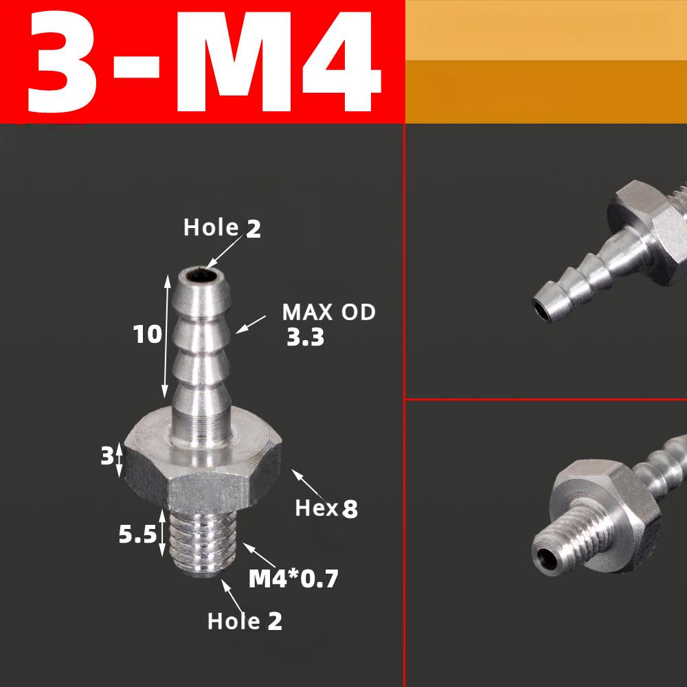 M3 M4 M5 M6 M8 M10 M12 M14 M16 Metric Male To 3 4 5 6 8 10 12 Mm Hose Barb Nipple 304 Stainless Steel Pipe Fitting Air Water Gas