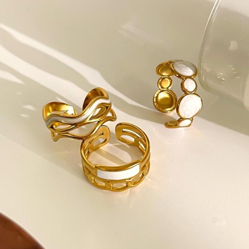 Elegant Finger Rings Party Accessories Geometric Weddings Rings Stainless Steel Texture Suitable for Fashion Casual Look