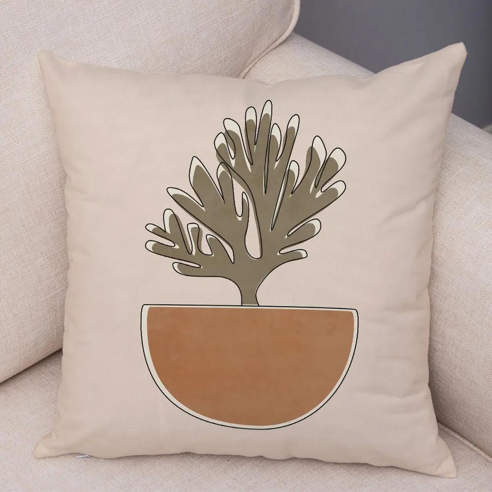 Simple Illustration Style Pillowcase Interior Decoration Office Living Room Home Pillowcase