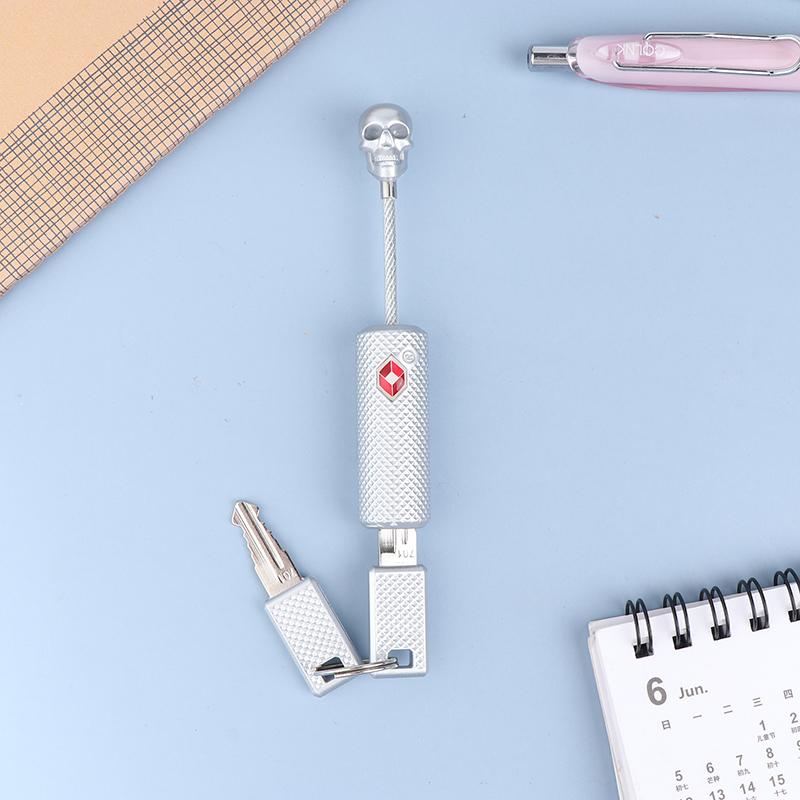 Celní zámek Overseas Lebka Kovový vozík Kufr na zavazadla Batoh Visací zámek s ocelovým lankem Zámek proti krádeži Zámek na zavazadla