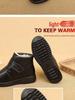 Women's Low-Top Slip-On Casual Winter Shoes with Fleece Lining and Synthetic Leather Round Toe