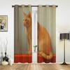 Cat Roof Kitten Night Moon Stars Curtains for Bedroom Living Room Drapes Kitchen Children's Room Window Curtain Home Decor