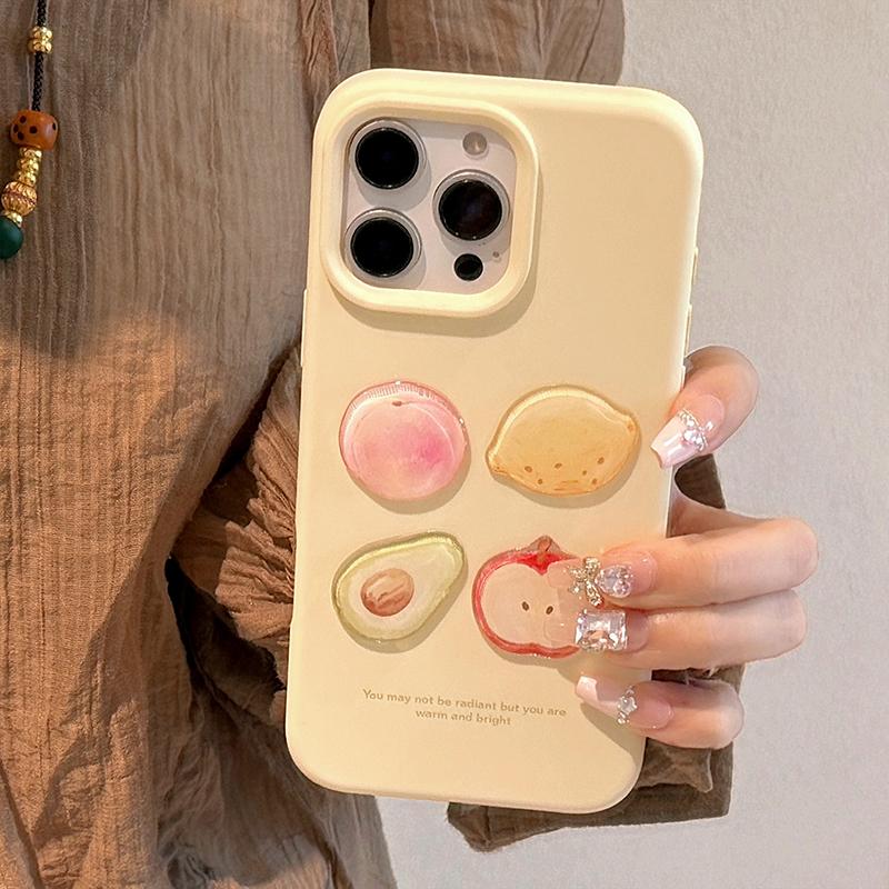 Süße Niedliche 3D-Frucht Weiche TPU-Handyhülle Für iPhone 12 13 14 15 16 Pro Max 16 Plus Stoßfeste Silikon-Rückabdeckung Schale