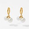 Elegant Temperament Double Round Imitation Pearl Hoop Earrings for Women Thin Circle Huggies Ear Ring Fashion Jewelry 2025 Aros