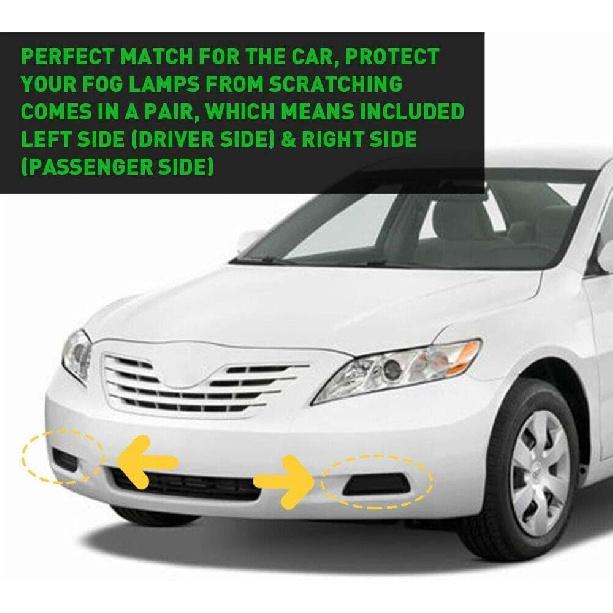 Pair Front Bumper Insert Fog Light Cover for 2007 2008-2009 Toyota Camry Left+Right Side TO2598103 TO2599103 Fog Lamp Trim Bezel Base Cover Cap
