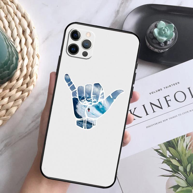 Surfer Surf Hang Loose Shaka Hülle Für iPhone 15 11 12 13 14 Pro Max XS XR X 7 8 Plus 12 13 Mini 16 Pro Max Weiche Hülle