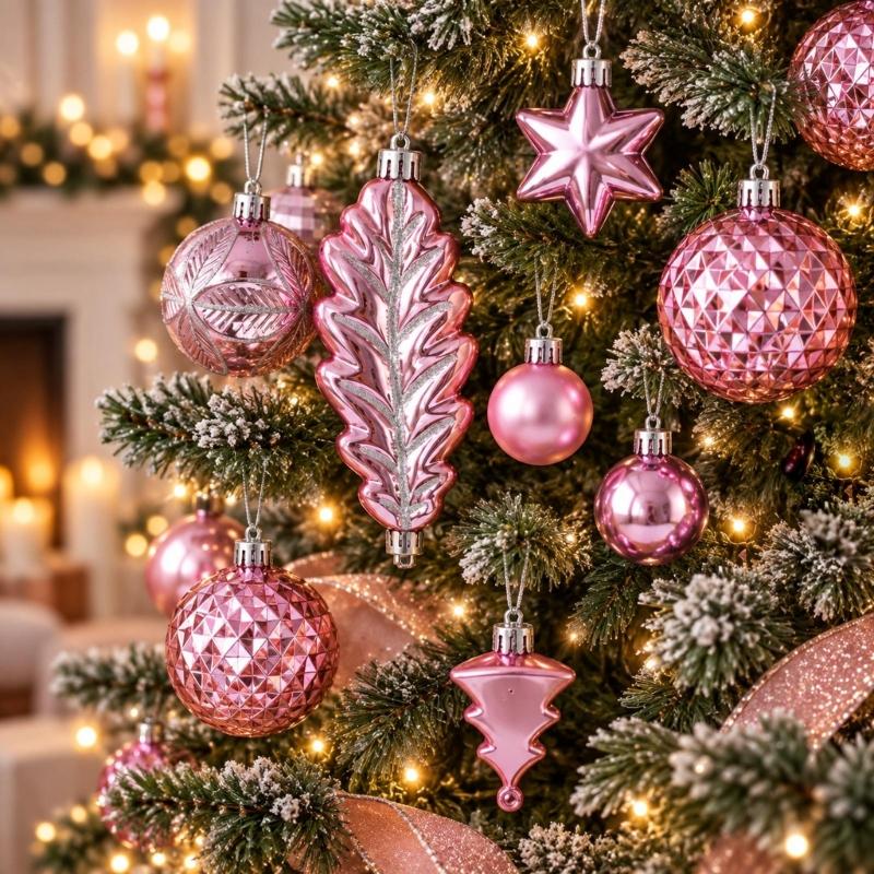 Feiertags-Kugel-Sortiment, 40-teilige Sammlung mit gemischten Oberflächen für Weihnachtsbaum, Kaminsims, Fensterbank und Veranda-Dekorationen