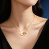 New Animal Dog Paw Heart Gold Necklace Men and Women Hollow Love Shape Choker Chain Footprint Versatile Pendant
