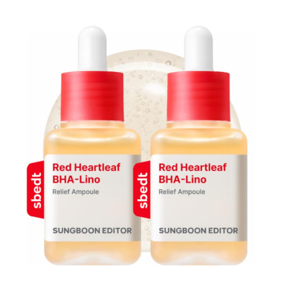 

SUNGBOON EDITOR Red Houttuynia Cordata Acne Soothing Cica Ampoule 40ml, Pack of 2 | Calming Treatment for Acne-Prone Skin