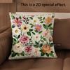 2D Vintage Embroidered Floral Throw Pillow Covers** Pattern Cushion Cover Suitable For Sofa Bedroom Car Pillow Cover