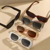 5Pcs Women Black White Gray Tortoiseshell Plastic Frame Small Square Shaped Beach Sunscreen Fashion Sunglasses