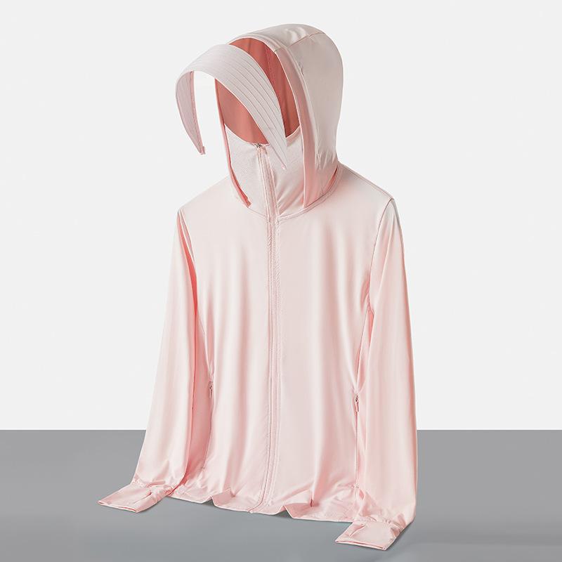 Raw yarn sunscreen clothing women's removable brim men's ice silk UPF + UV protection outdoor fishing sunscreen clothing