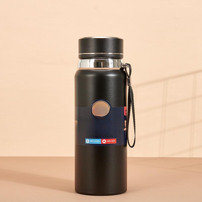 

Интеллектуальный вакуумный слинг из нержавеющей стали 316, спортивный чайник большой емкости, портативный автомобильный дорожный горшок, изоляционный горшок 600ml чёрный