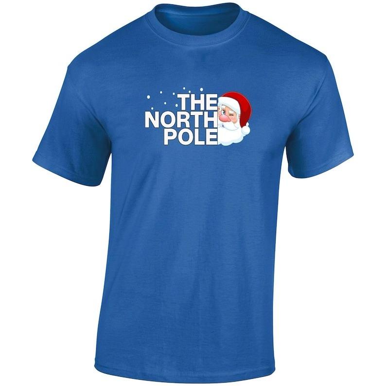 New in Tops  Tees The North Pole Santa Christmas Shirt Xmas Funny Unisex Cotton Tshirt Harajuku  Graphic T Shirts Short Sleeve
