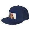 Fashion Adorable dog and cat Christmas holiday print Flat Brim Sun Hat  Cycling Baseball Cap