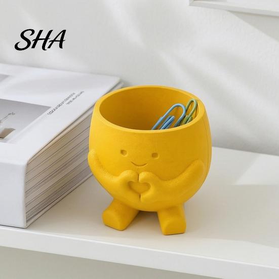 Gift for Plant Lovers 3D Printed Cute Smile Pots, Succulent Planters Indoor Plants, Office Desk Ornament Funny Small Flowerpot, Unique Planter