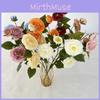 Long Branch Fu Character Fourhead Camellia Faux Flower For Photography And Event Decoration