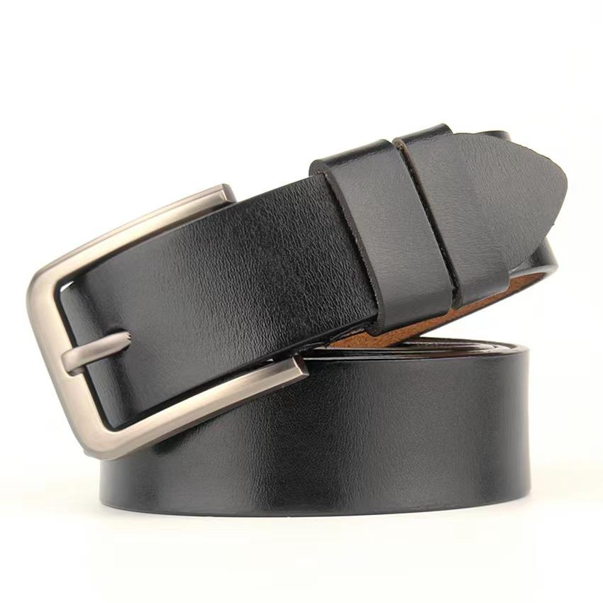Real Cow Genuine Leather Belts for Man High Quality Plus Long Size Male Pin Buckle Waist Belt Strap