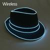 Chapéu Fedora LED Sem Fio Grande Evento Boate Fantasias de Despedida de Solteiro Suprimentos Iluminados Para Homens Chapéu de Jazz Chapéu de Cavalheiro Brilhante Cartola