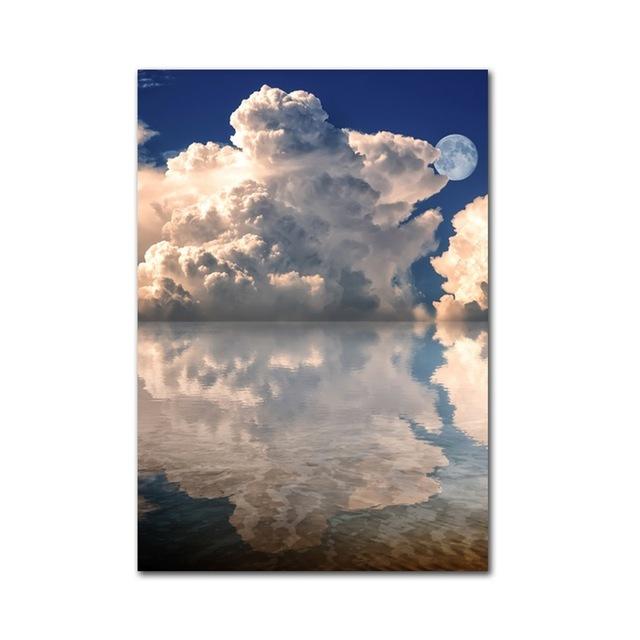 

Скандинавский Пейзаж Плакат Небо Луна Морской Пейзаж Холст Картина Настенные Художественные Фотографии Для Гостиной Спальни Дома Куадрос Украшения 21*30cm