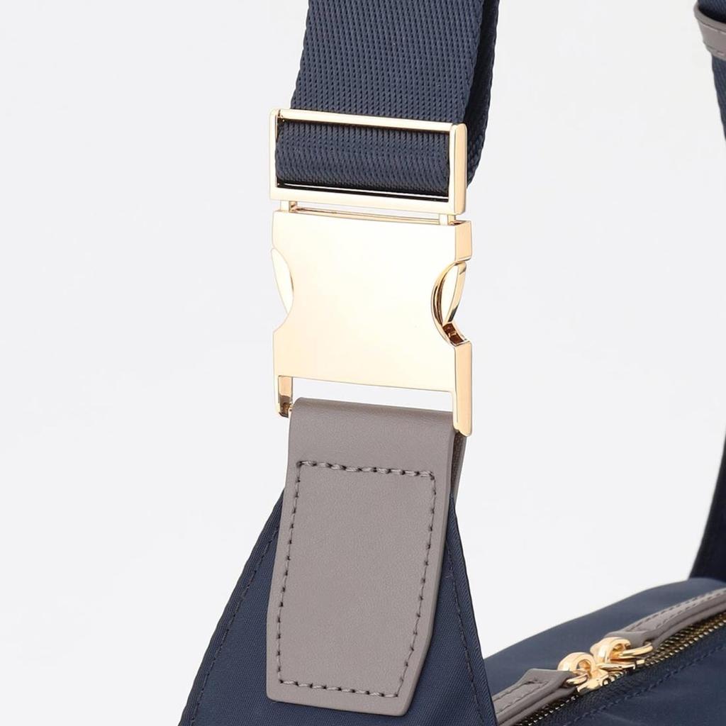Labagagerie Metal Buckle Box Shoulder Bag, SS Size, B008501, Navy (66)