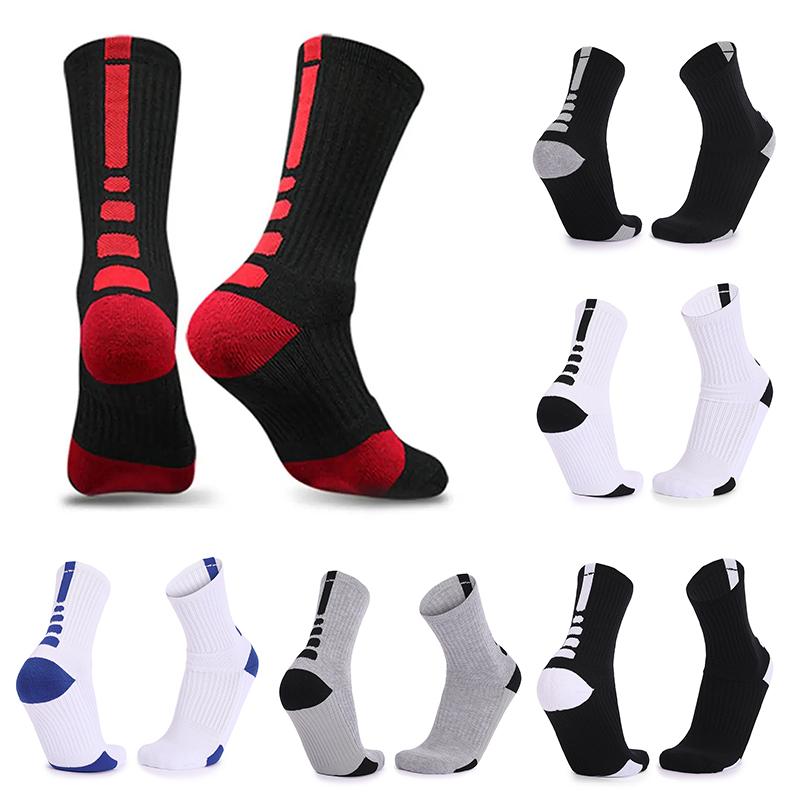 1Pair Basketball Socks Actual Combat Training Sport Socks Men Thick Towel Bottom Mid Tube Socks For Men
