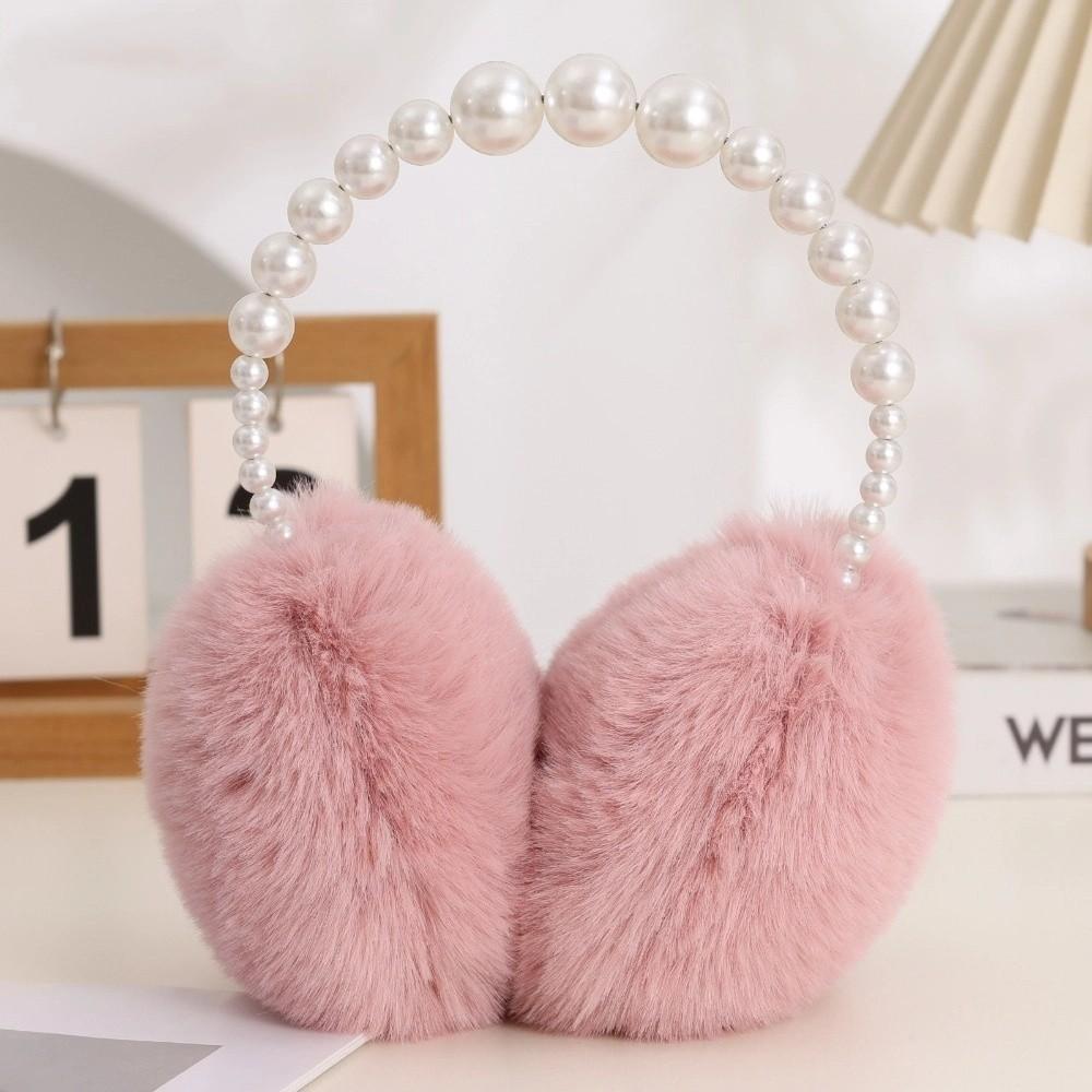 Soft Plush Ear Covers Anti-rabbit Fur Pearl Ear Protect Fashion Ear Muffs  Women