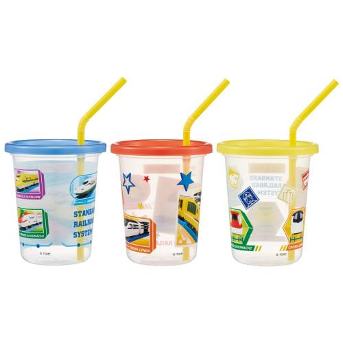 Skater Tumbler with straw 3 pieces 320ml Plarail 24 Made in Japan SIH3ST-A